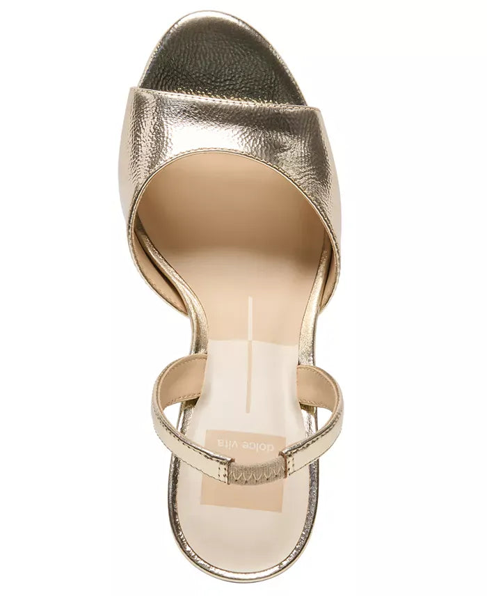 Dolce Vita Women's Raily Slingback Round Toe Sandals Platinum Crinkle Patent - Little Miss Muffin Children & Home