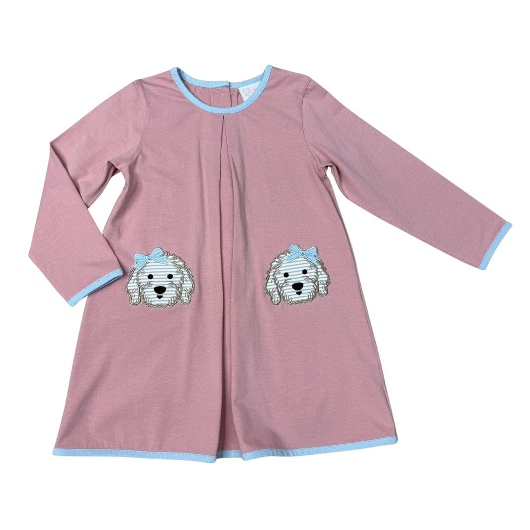 Whimsy Bay Kids Doodle Doggy Pleat Dress - Little Miss Muffin Children & Home