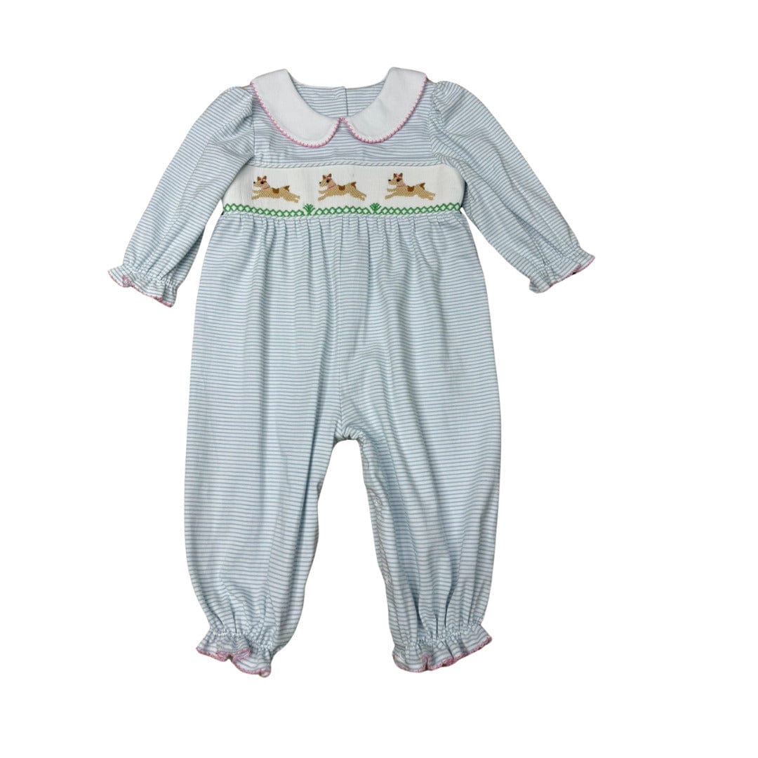 Whimsy Bay Kids Polly Puppy Smocked Collared Romper - Little Miss Muffin Children & Home