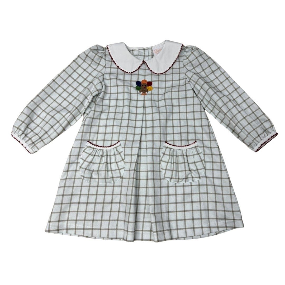 Whimsy Bay Kids Turkey Time Pleat Collared Dress - Little Miss Muffin Children & Home