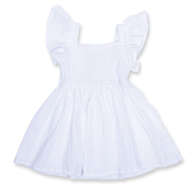 White Smocked Gauze Dress