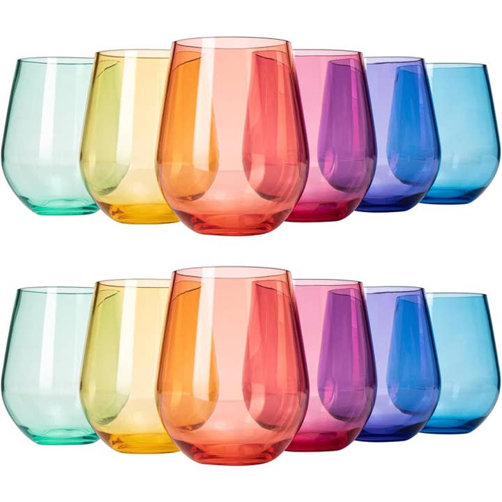 Unbreakable European Style Plastic Acrylic Wine Glass, 6 Available Colors