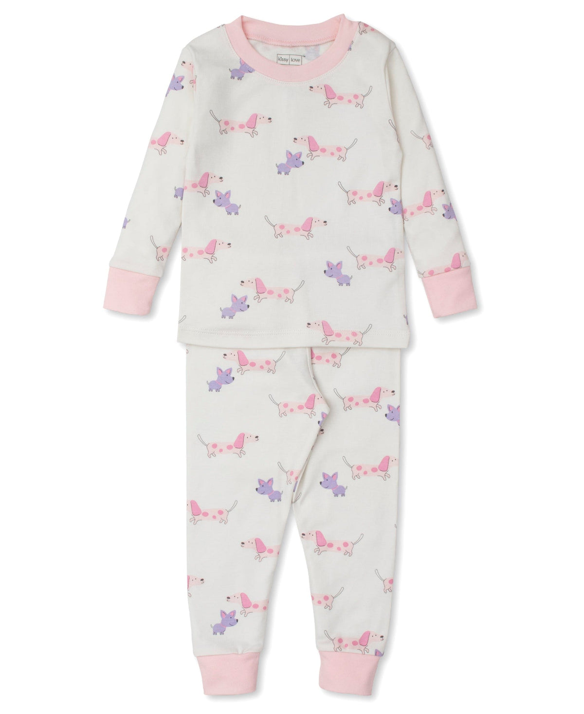 Kissy Kissy Kissy Kissy Pajama Set Snug Print Puppy Fun, Multi Pink - Little Miss Muffin Children & Home