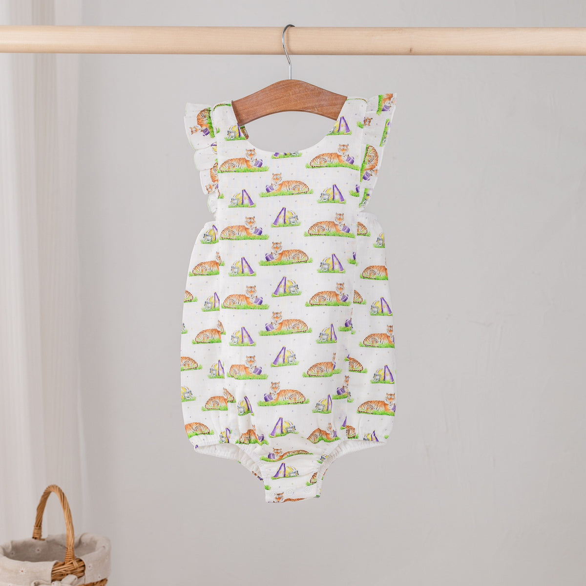 Nola Tawk Mascot Mania in Louisiana Organic Muslin Bubble Romper - Little Miss Muffin Children & Home