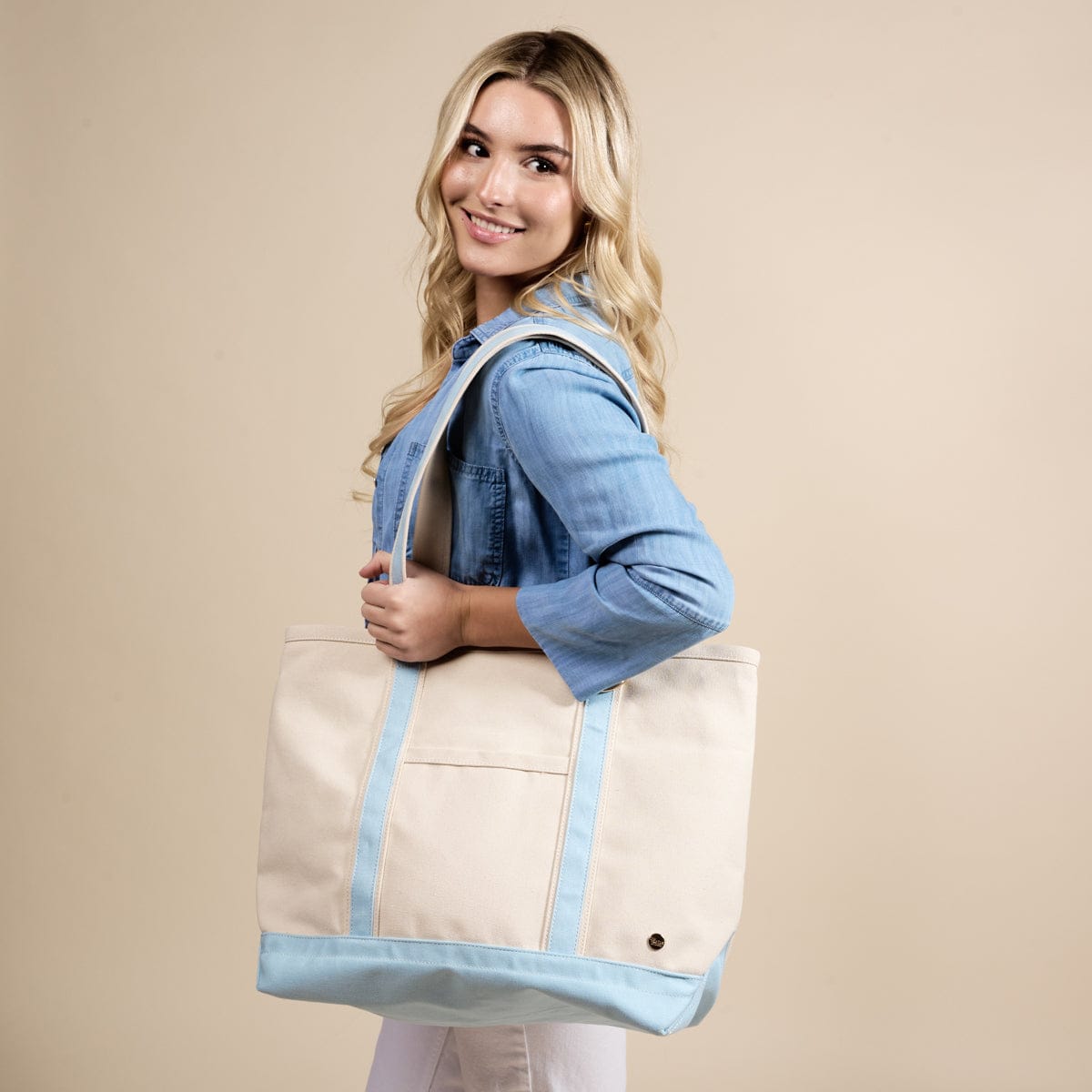 The Darling Effect Light Blue The Signature Canvas Tote Bag - Little Miss Muffin Children & Home