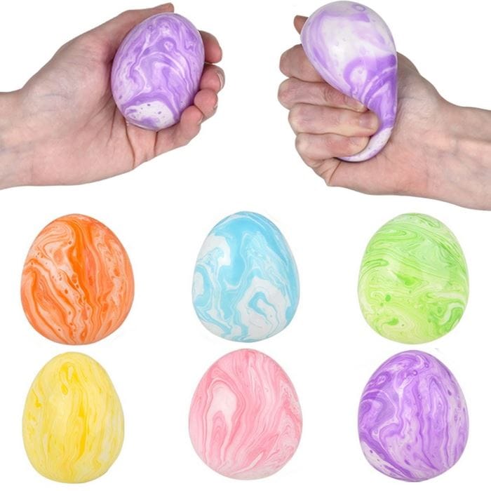 La Luna Bella Toys 2.5" Squish And Stretch Marbleized Easter Egg, 6 Available Colors - Little Miss Muffin Children & Home