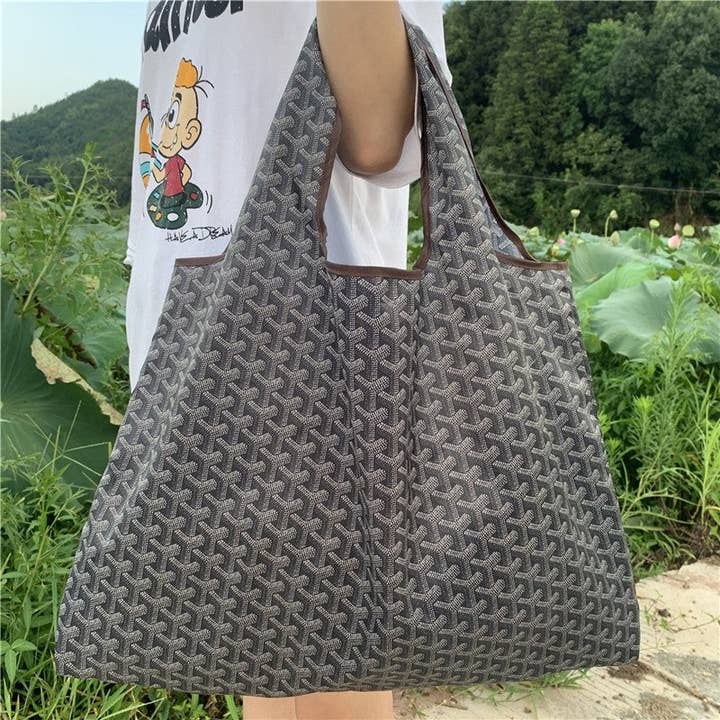 geometric print large handbag