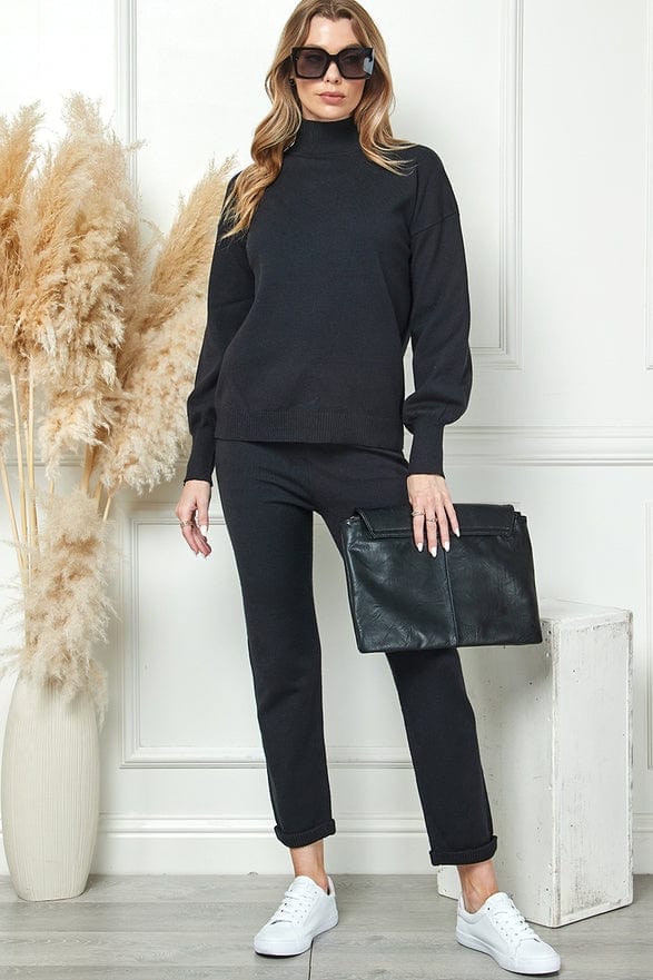 Cezele Cezele Knit Jogger Set in Black - Little Miss Muffin Children & Home