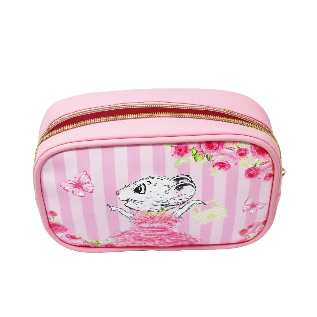 Pink Poppy Pink Poppy Claris the Chicest Mouse in Paris Cosmetic Pouch - Little Miss Muffin Children & Home