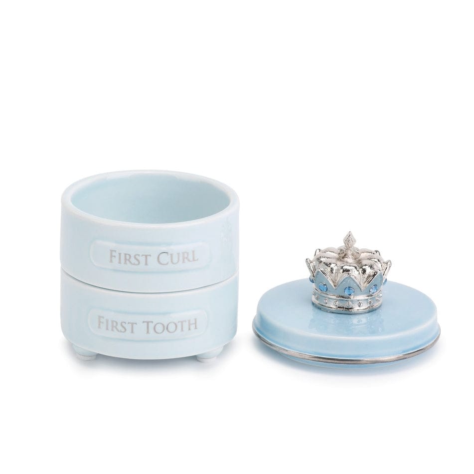 Demdaco Blue Prince Crown First Tooth & Curl Keepsake Box - Little Miss Muffin Children & Home