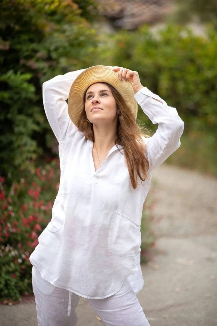 Jovie Linen Tunic with Embroidered Details