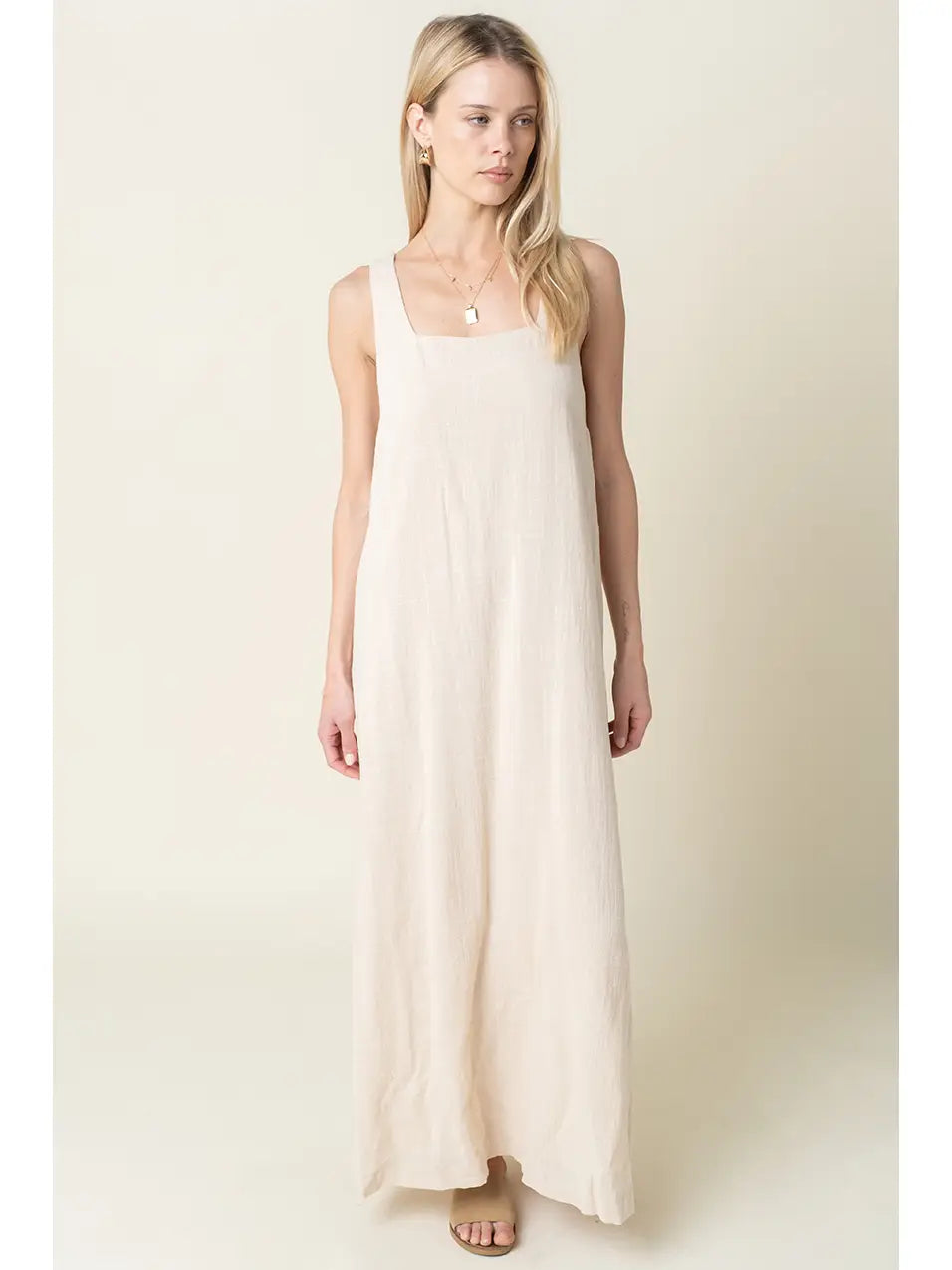 Olivaceous Avery Relaxed Maxi Tank Dress in New Khaki - Little Miss Muffin Children & Home