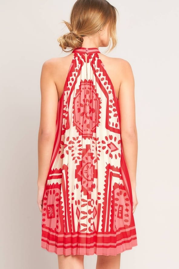 Flying Tomato Pink Sunset Medallion Printed Woven Mini Dress - Little Miss Muffin Children & Home