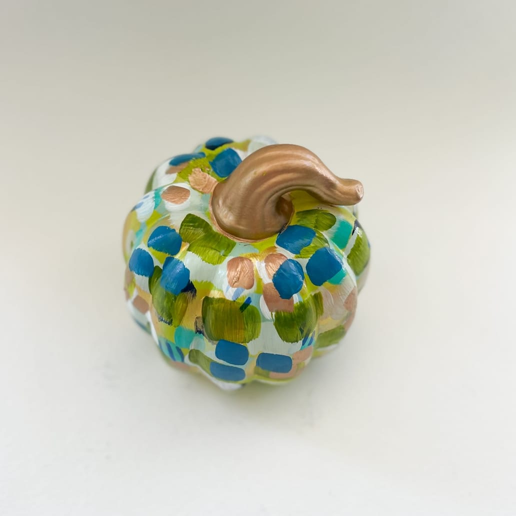 Jessica Reynolds Art Green & Blue Abstract Pumpkin - Little Miss Muffin Children & Home
