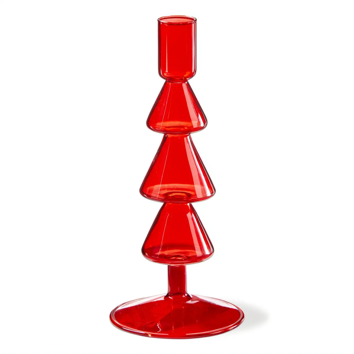 Borosilicate Glass Tree Taper Holder, Available in 2 Colors & 2 Sizes Each