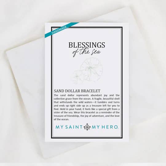 My Saint My Hero Silver/Amazonite Blessings of the Sea Sand Dollar Bracelet - Little Miss Muffin Children & Home