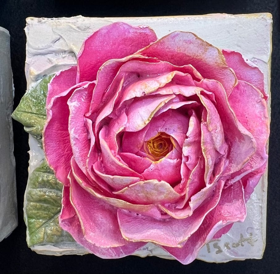 TamScottArt TamScottArt 4x4 Clay Rose Artwork, Pink - Little Miss Muffin Children & Home