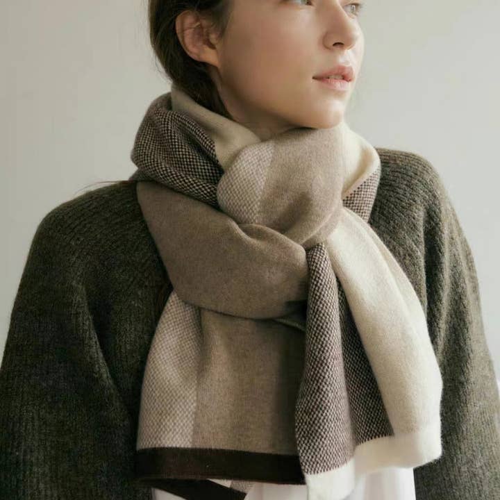 Accity Beige Unisex Elegant Knit Scarf - Little Miss Muffin Children & Home