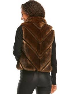 Fabulous Furs Fabulous Furs Faux Fur Reversible Chevron Shortie Vest - Little Miss Muffin Children & Home