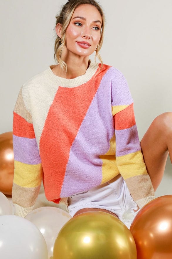 Vine & Love Vine & Love Long Sleeve Color Block Sweater - Little Miss Muffin Children & Home