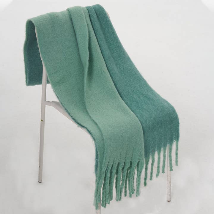 Accity Light Green Autumn Winter Double-Color Faux Cashmere Scarf - Little Miss Muffin Children & Home