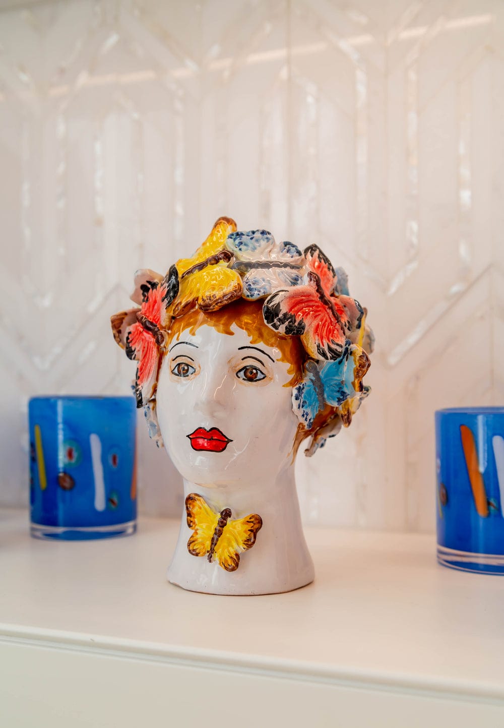 Abigail's Home Decor Abigails Small Ceramic Head Vase, Butterflies - Little Miss Muffin Children & Home
