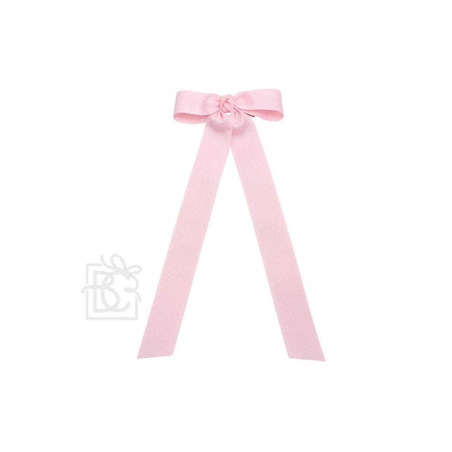 Beyond Creations 3.5" Flat Bow with 7" Streamers on Alligator Clip in Light Pink - Little Miss Muffin Children & Home