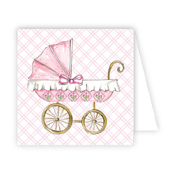 RosanneBeck Collections Handpainted Pink Baby Carriage Enclosure Card - Little Miss Muffin Children & Home