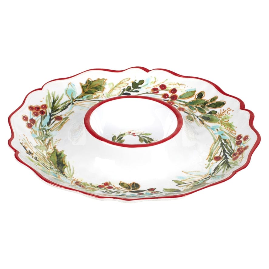 Certified International Certified International "Christmas Gatherings" Melamine 14.5" Chip and Dip - Little Miss Muffin Children & Home