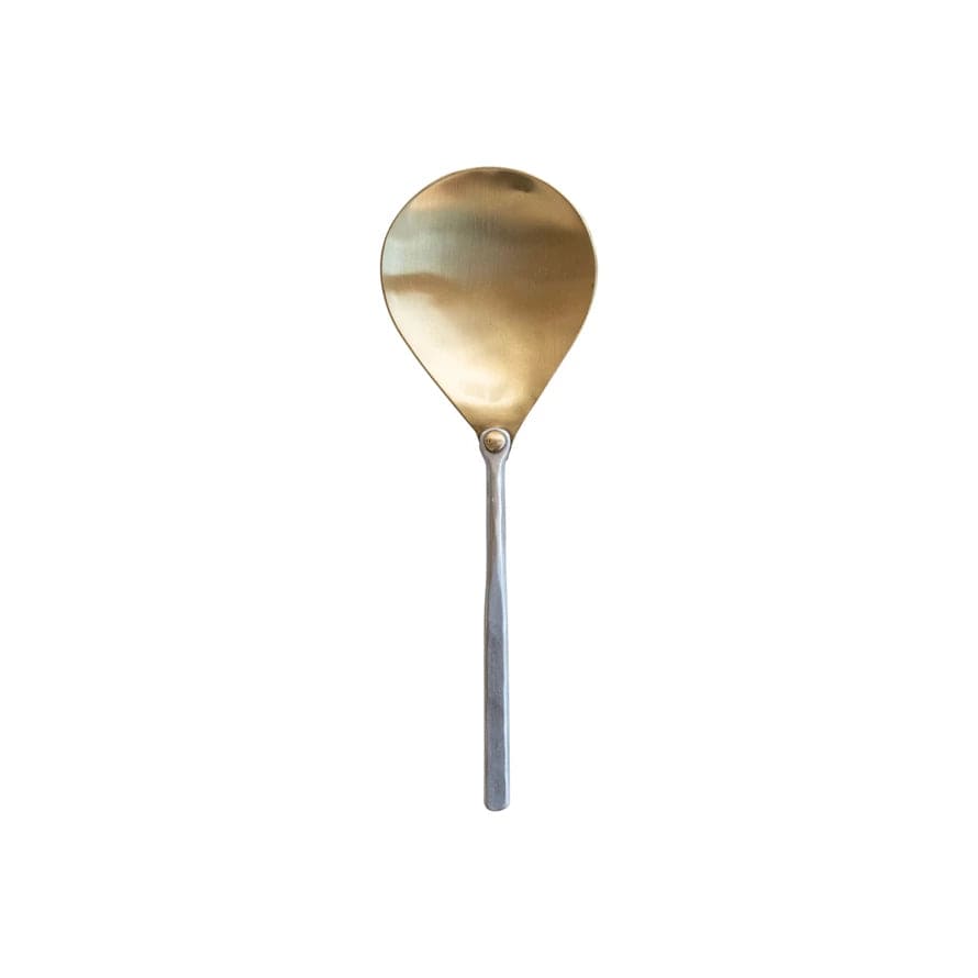 Bloomingville Bloomingville Brass Serving Spoon with Hammered Aluminum Handle - Little Miss Muffin Children & Home
