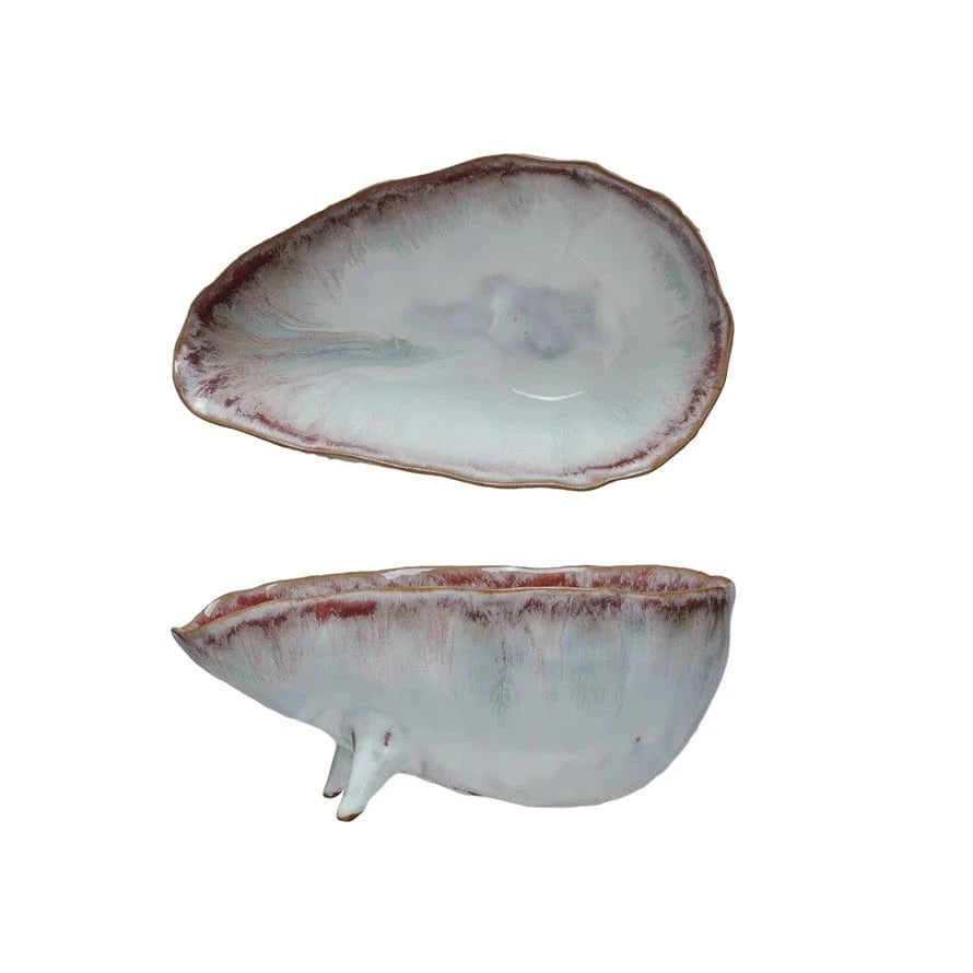 Bloomingville Stoneware Footed Bowl, Reactive Glaze (Each One Will Vary) - Little Miss Muffin Children & Home