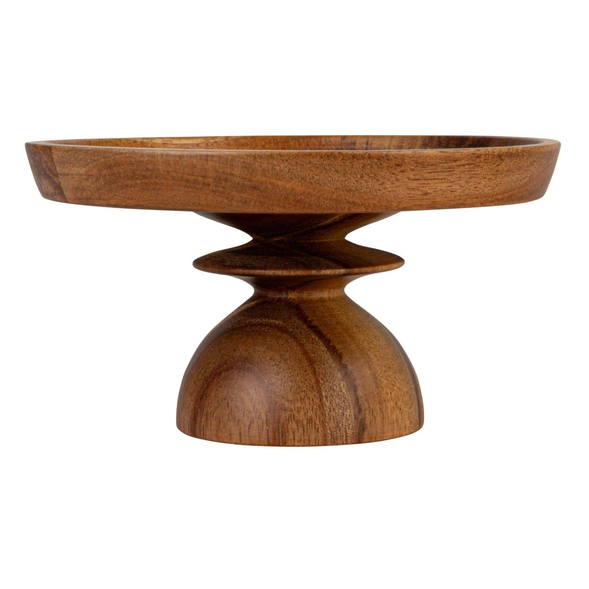 Bloomingville Bloomingville Stoneware Serving Dish on Acacia Wood Pedestal - Little Miss Muffin Children & Home
