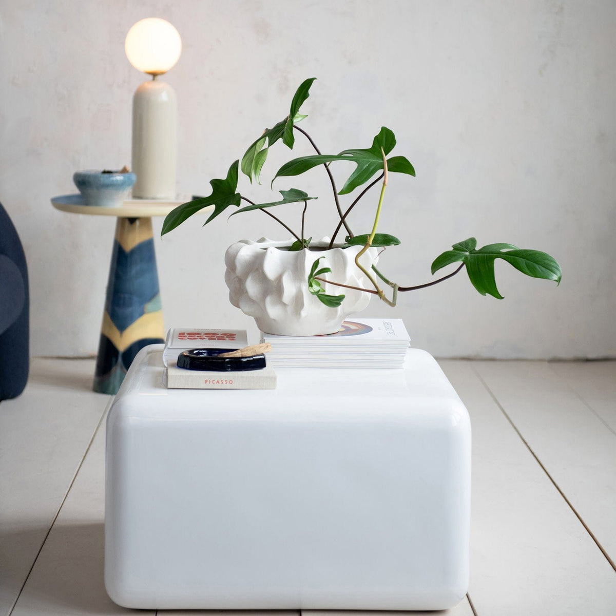 Bloomingville Matte White Stoneware Sculptural Planter (Holds 7" Pot) - Little Miss Muffin Children & Home