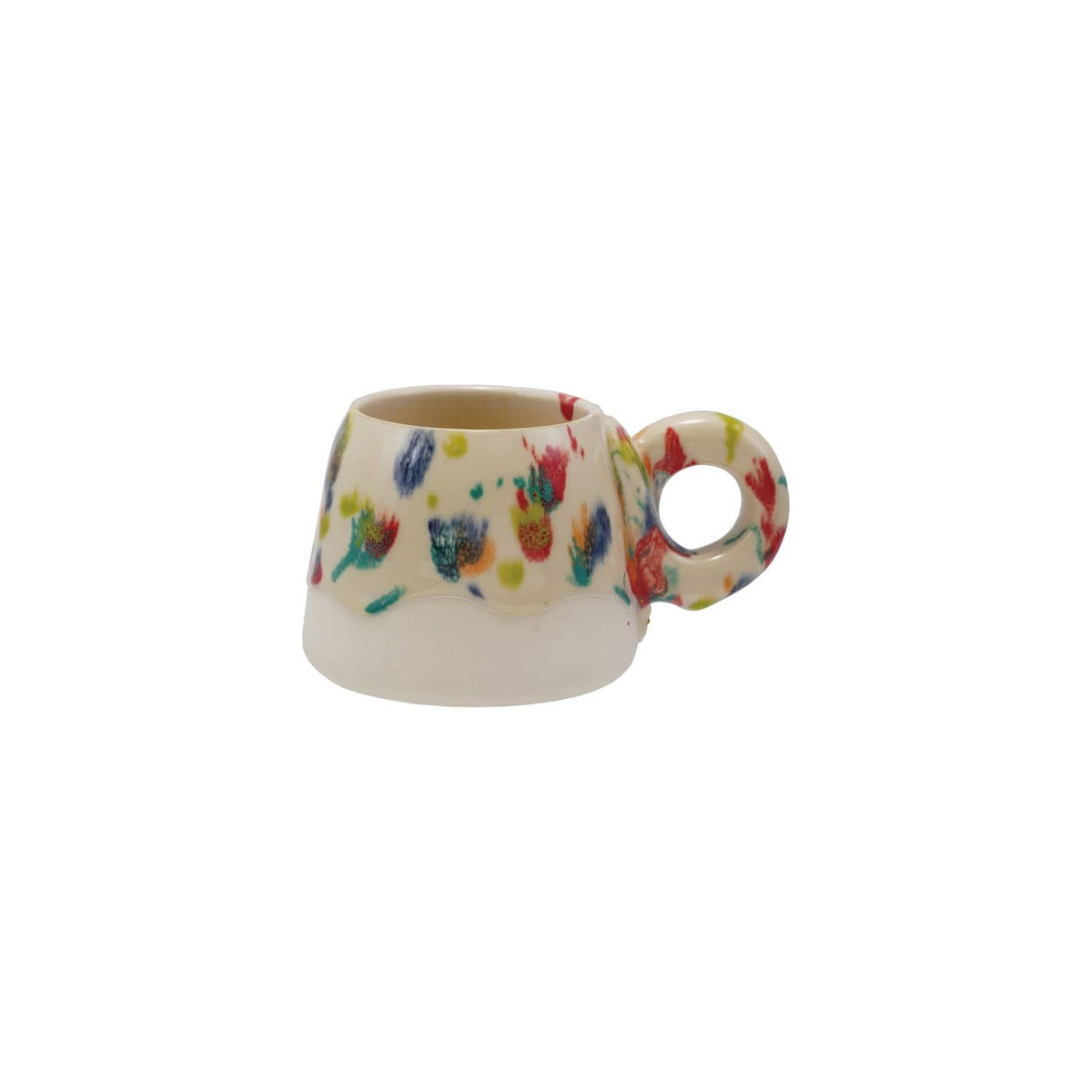 16oz Handmade Stoneware Mug with Rolled Speckled Finish & Unglazed (Each One Will Vary)