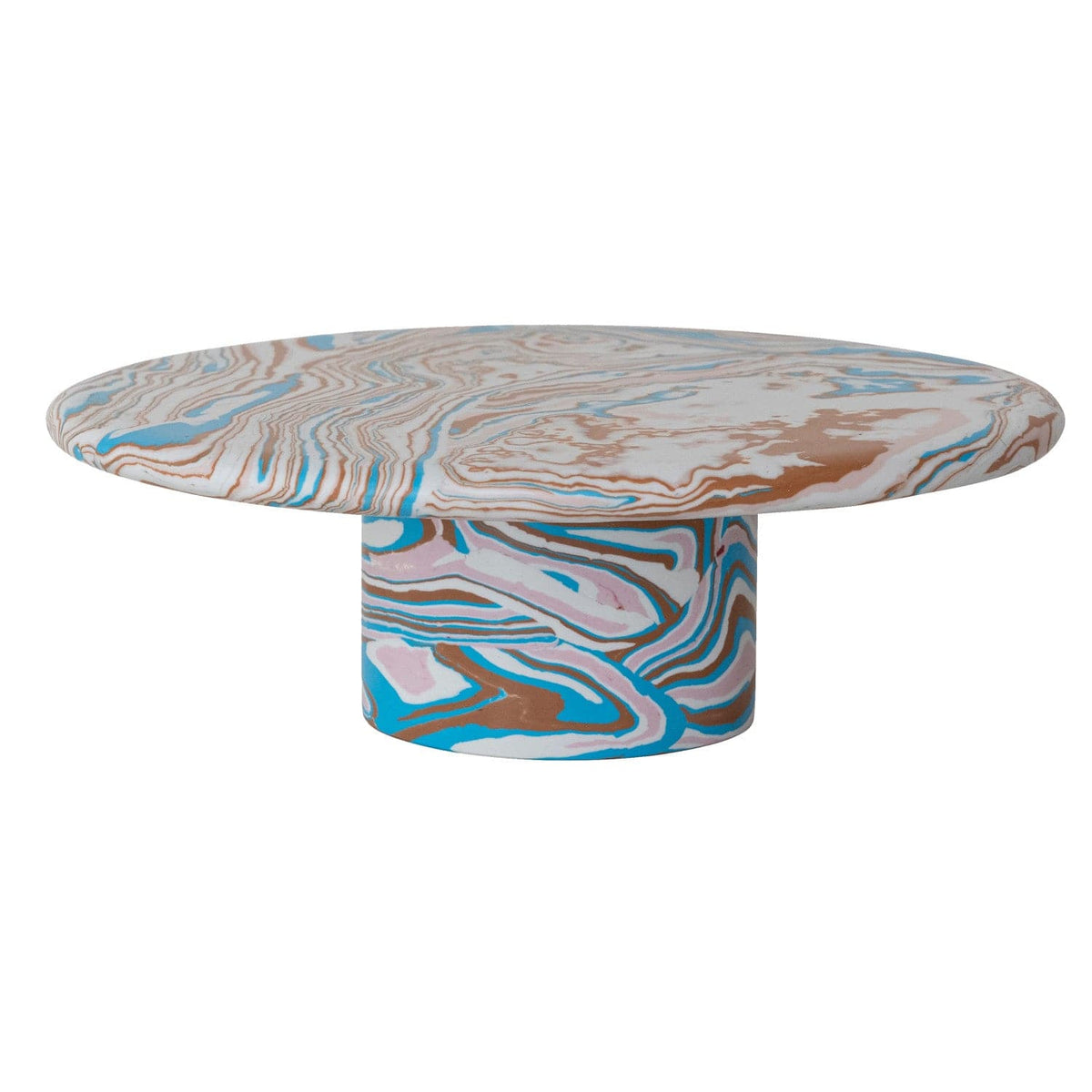 Oval Recycled Stone & Resin Pedestal (Each One Will Vary)