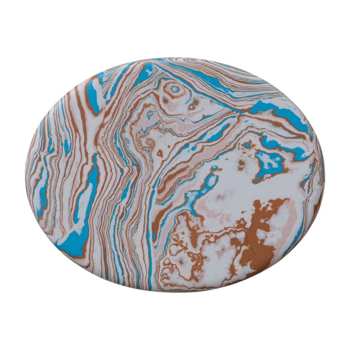 Oval Recycled Stone & Resin Pedestal (Each One Will Vary)
