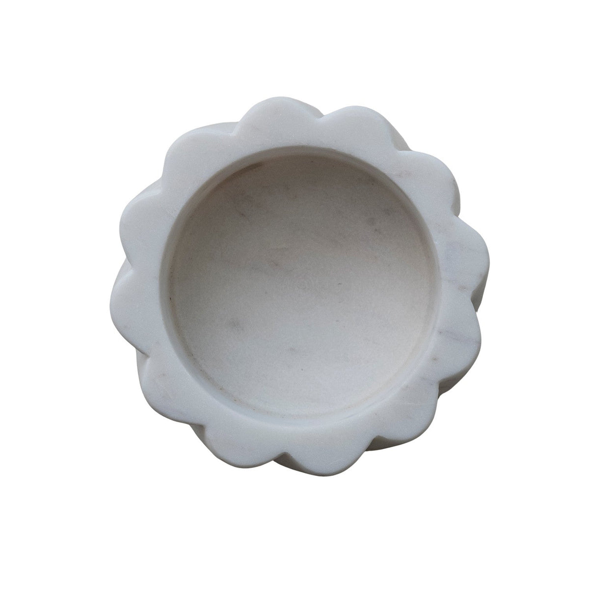 White Marble Twisted Carved Scalloped Bottle Holder