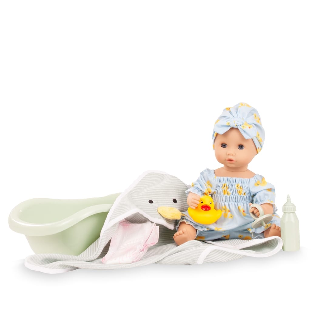 Gotz Gotz Sleepy Aquini Little Duck 13" Soft Bath Baby Doll Set - Little Miss Muffin Children & Home