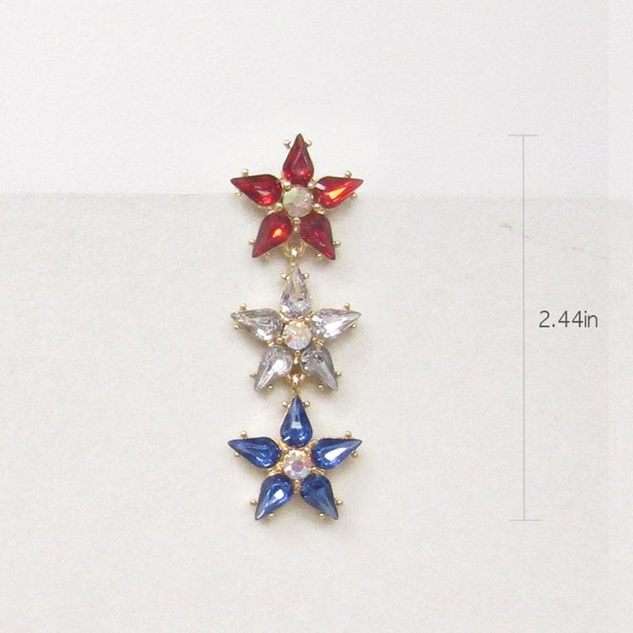 Fashion City USA Studded CZ Drop Earrings Star - Little Miss Muffin Children & Home