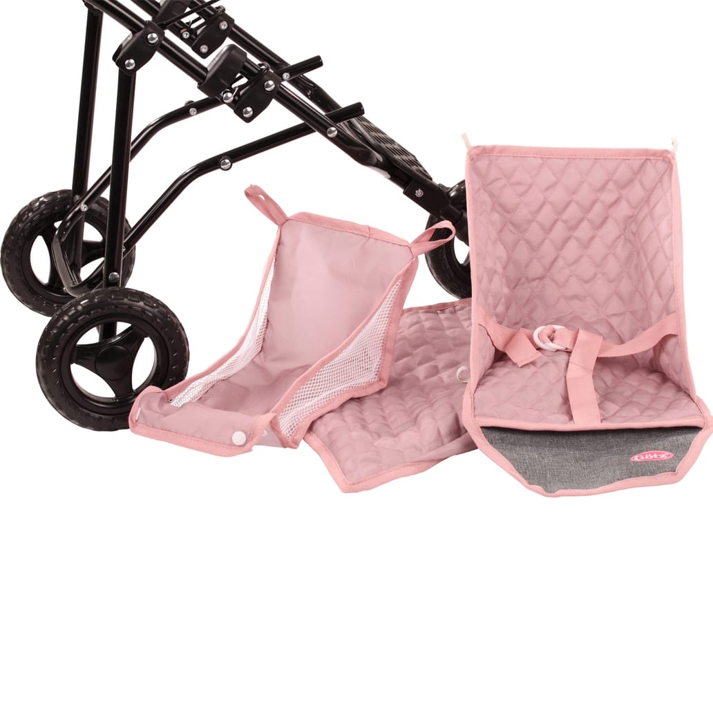 Gotz Gotz Soft Mood 3-Wheel Foldable Doll Stroller, Rose & Grey - Little Miss Muffin Children & Home