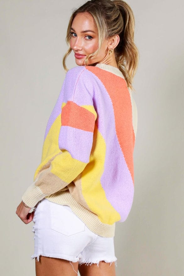 Vine & Love Vine & Love Long Sleeve Color Block Sweater - Little Miss Muffin Children & Home