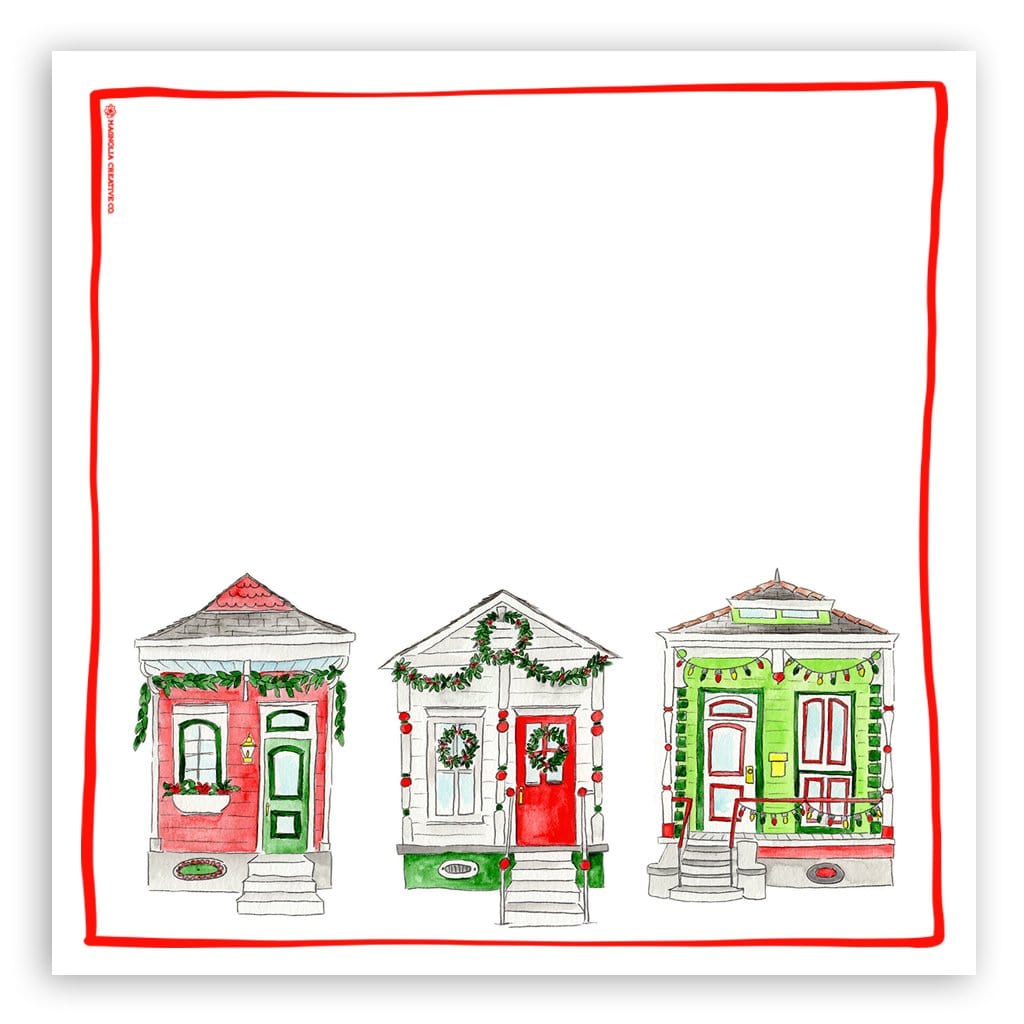 Magnolia Creative Co Christmas Houses kitchen towel with Emily Welch watercolor