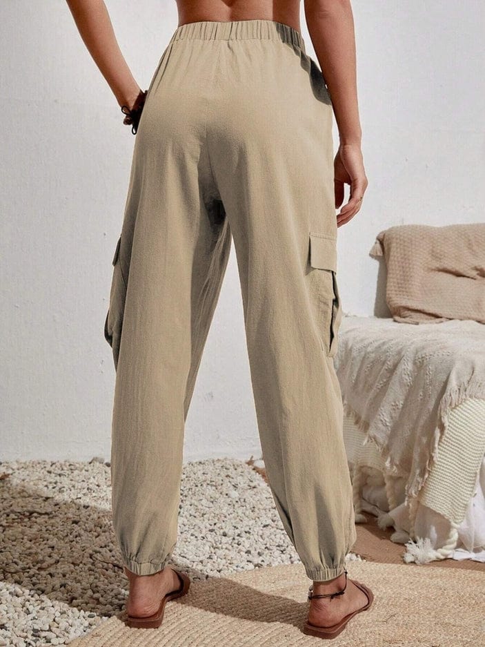 Rosa Clothing Rosa Clothing Trousers Pocket Casual Cargo Pants in Khaki - Little Miss Muffin Children & Home