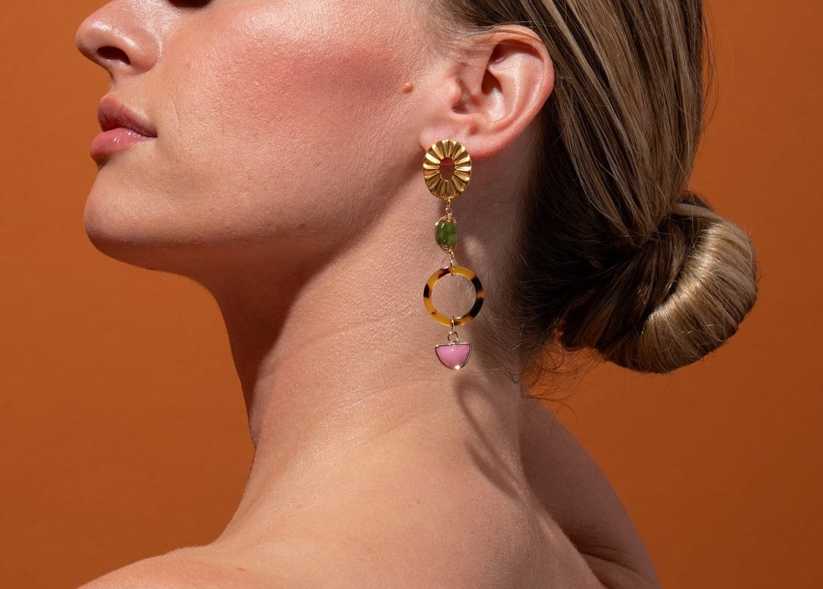 Tribe + Temple Lucia Statement Jade Dangles - Little Miss Muffin Children & Home