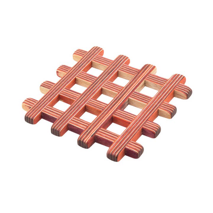 Island Bamboo Red Stripe Pakka Coasters, Set of 4 - Little Miss Muffin Children & Home