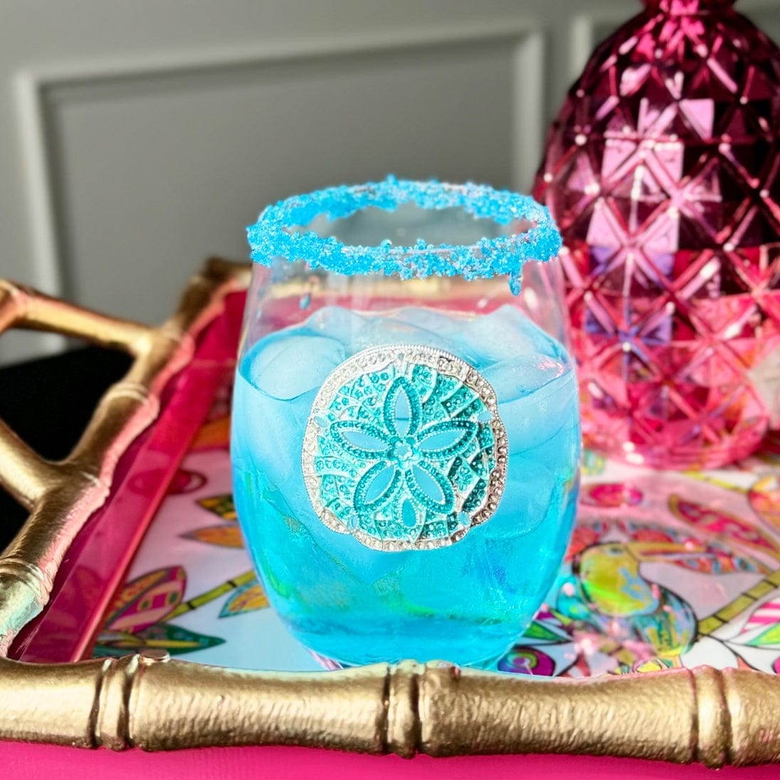The Queens' Jewels® Sand Dollar Jeweled Stemless Wine Glass - Little Miss Muffin Children & Home
