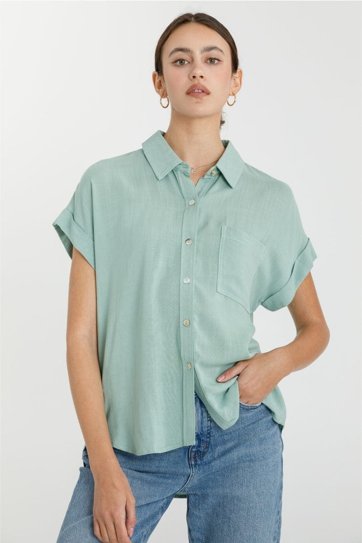 Be Cool Short Sleeve Button Down Shirt - Little Miss Muffin Children & Home