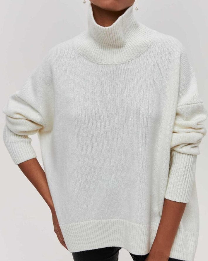 Sweetkama Sweetkama Oversized Turtleneck in White - Little Miss Muffin Children & Home