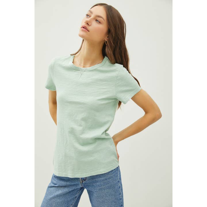 Be Cool Be Cool Garment Dyed Slub Tee in Watercress - Little Miss Muffin Children & Home