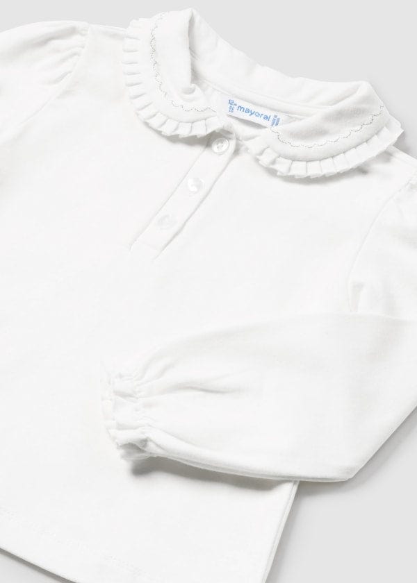 Mayoral Usa Inc Mayoral Long Sleeve Ruffled Collar Polo for Baby - Little Miss Muffin Children & Home